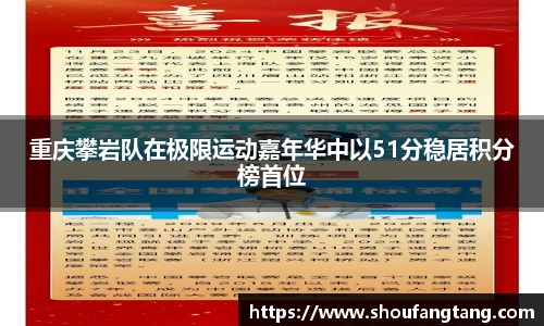 重庆攀岩队在极限运动嘉年华中以51分稳居积分榜首位
